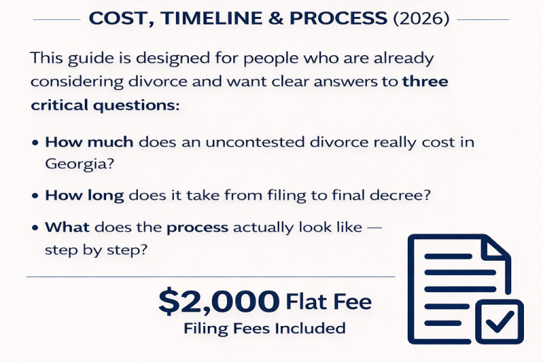 Uncontested Divorce in Georgia: Cost, Timeline & Process (2026)