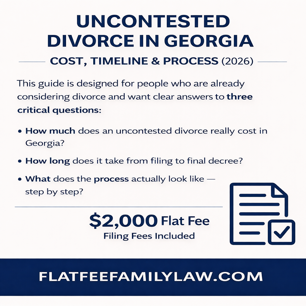 Uncontested Divorce in Georgia: Cost, Timeline & Process (2026)