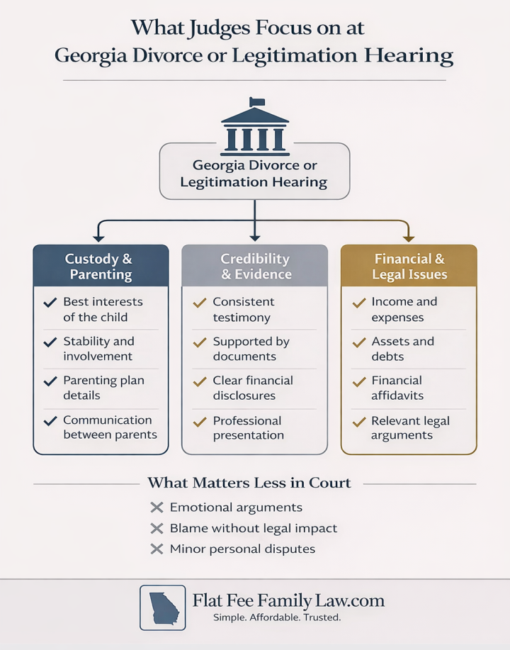 What Judges Look for at a Georgia Divorce Hearing