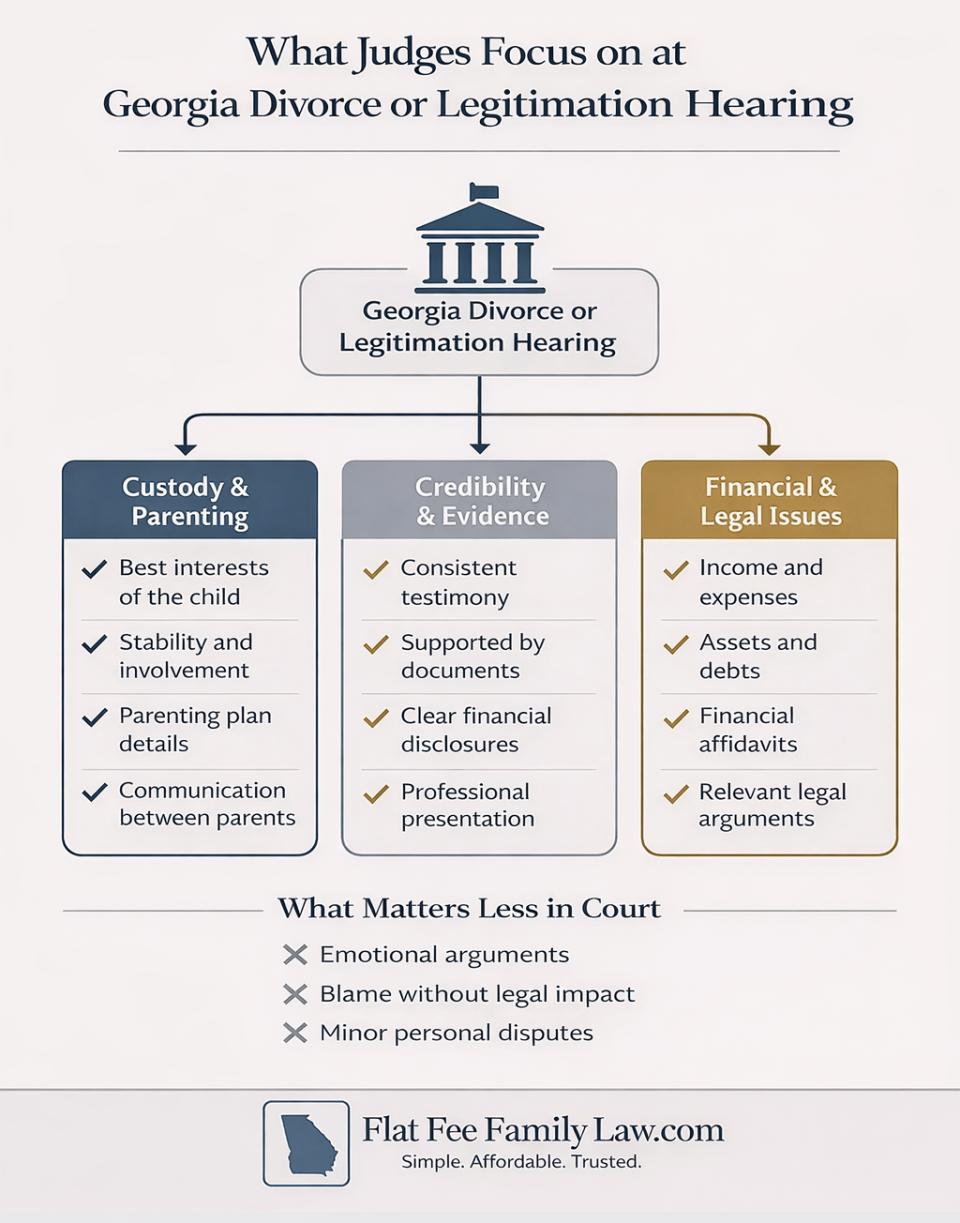 What Judges Look for at a Georgia Divorce Hearing What Judges Look for at a Georgia Divorce Hearing