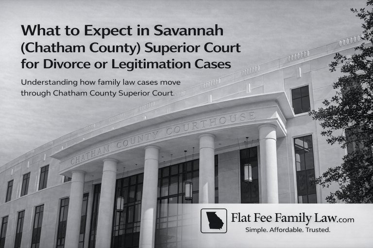 What to Expect in Savannah (Chatham County) Superior Court for Divorce or Legitimation Cases