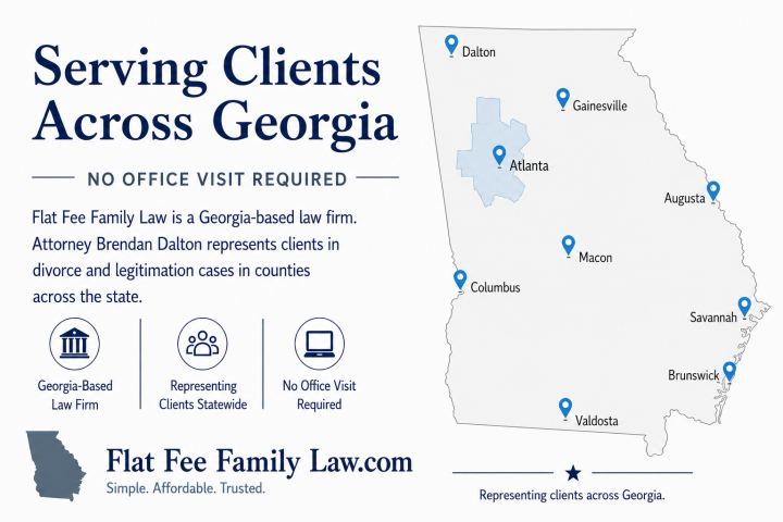 Flat Fee Divorce & Legitimation Lawyer Georgia (No Office Visit Required)