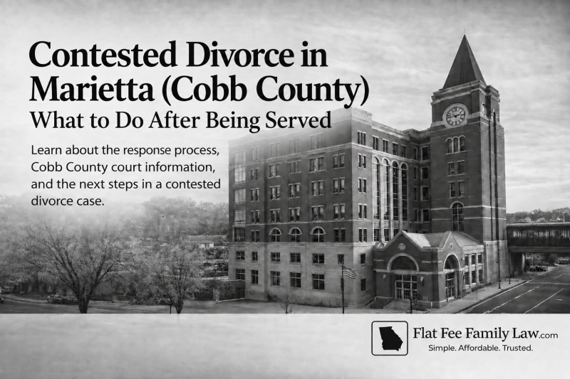 Contested divorce in Marietta, Cobb County, Georgia — what to do after being served with divorce papers.