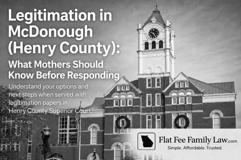 Legitimation in McDonough, Henry County, Georgia — what mothers should know before responding to a legitimation petition.
